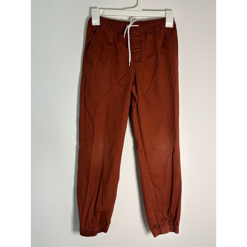 Cat & Jack Boys Rust Orange Jogger Pants Size 12 Elastic Waist Draw‎ stringed